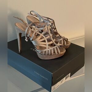 Vince Camuto platform heels size 6.5 - blush pink & rhinestones